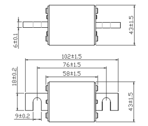 Fusível cerâmico do carro do quadrado para fusíveis do MEV da proteção DC750V do semicondutor