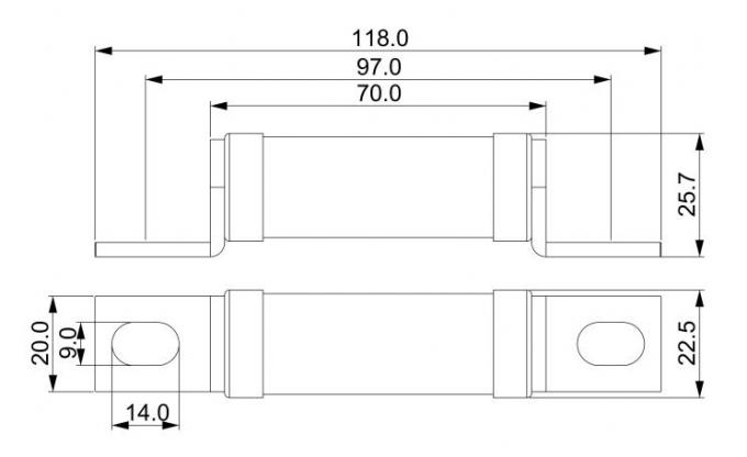 O fusível rápido cerâmico BS88 do sopro de DC1000V funde o fusível de quebra alto da capacidade feito em China