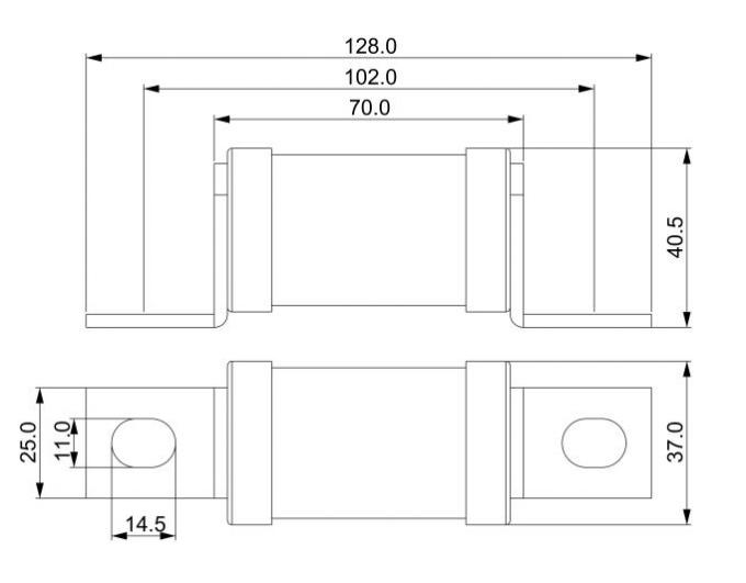O fusível rápido cerâmico BS88 do sopro de DC1000V funde o fusível de quebra alto da capacidade feito em China