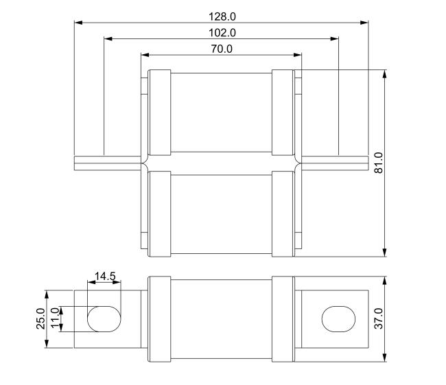 O fusível rápido cerâmico BS88 do sopro de DC1000V funde o fusível de quebra alto da capacidade feito em China