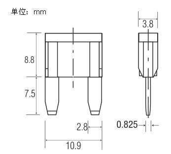 O fusível automotivo da lâmina de Mini Fast Blow Fuse DC32V 4Amp pequeno obstrui no fusível feito em China