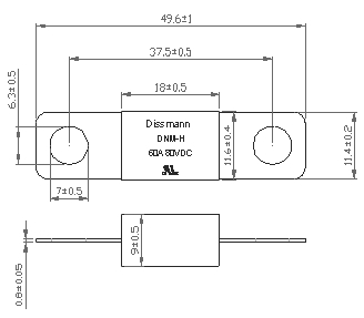 Fusível automotivo atual alto DC32V DC58V DC80V para o baixo fusível de quebra da capacidade