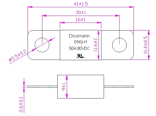 Igual do fusível da C.C. de Dissmann 32V aos dispositivos de proteção padrão do circuito do fusível de Littlefuse MIDI feitos em China