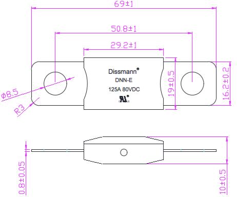 Do meio automotivo do fusível de DC80V Dissmann o fusível de tomada liso aparafusou o fusível cerâmico feito em China