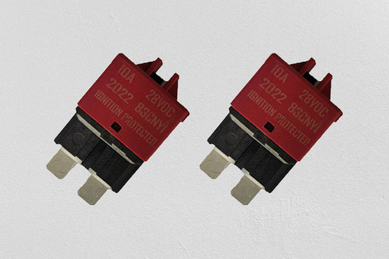 O fusível Resettable vermelho 28VDC 5A da lâmina do interruptor avaliou a corrente